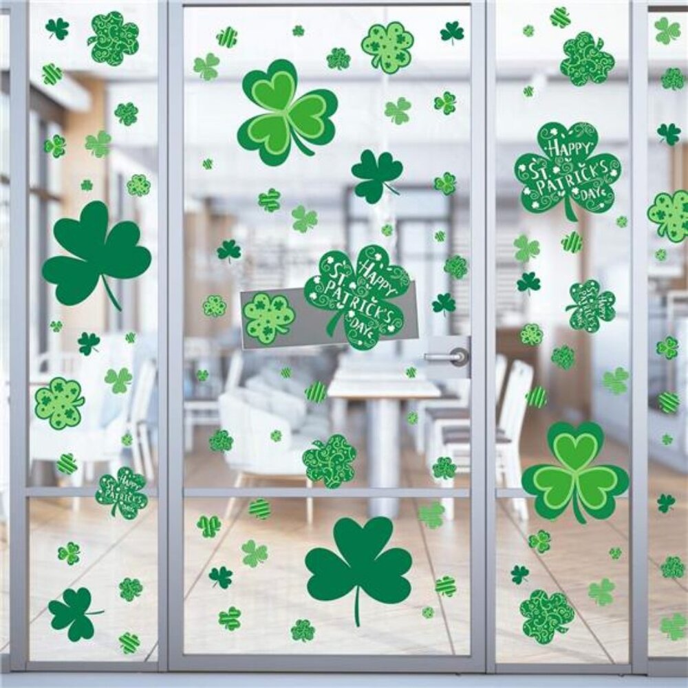 St Patricks Day Window Clings, 109 Pcs Shamrock Window Stickers for St Patricks - Picture 4 of 7